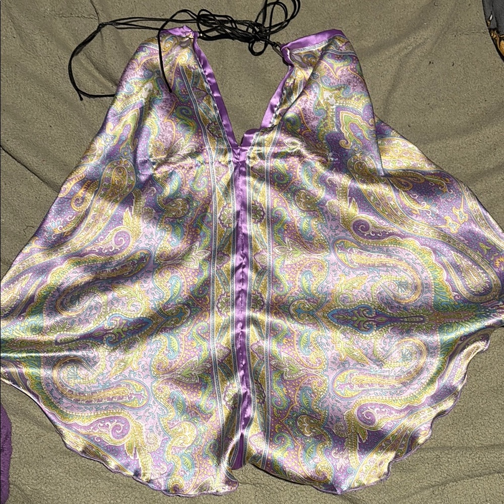 Silk Paisley Halter Top